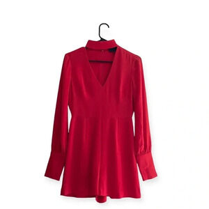 Intermix romper red party Valentine’s day spring trend wedding guest